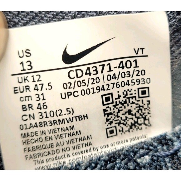 Nike React Men Size 13 Infinity Run Flyknit Blue Fox Athletic Shoes - Picture 8 of 14